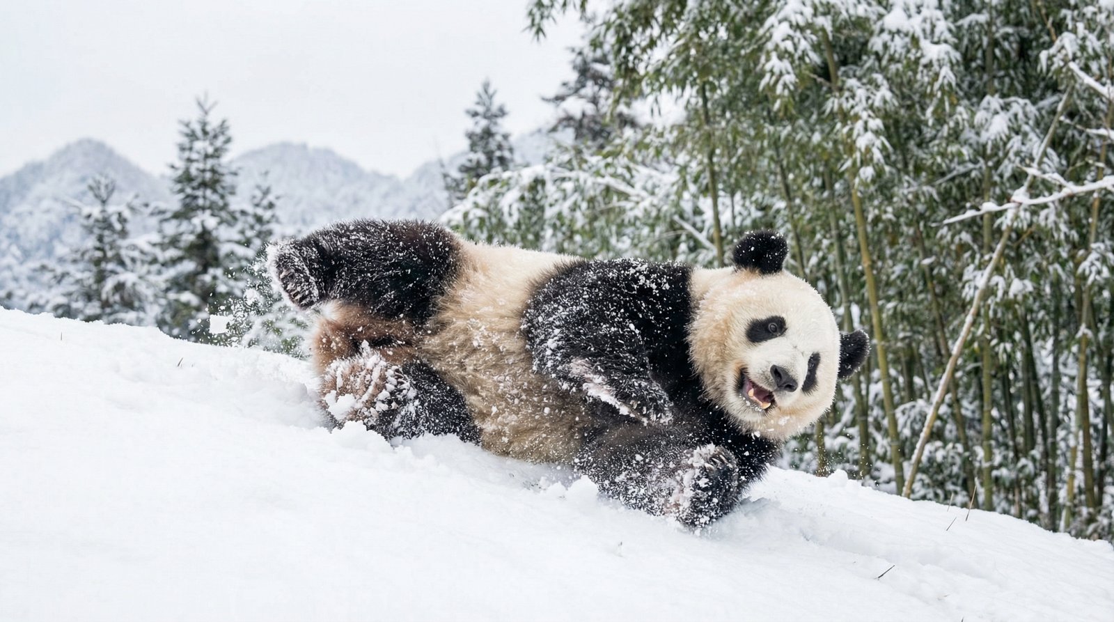蜜芽熊猫雪地视频